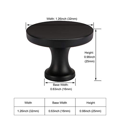 homdiy 5 Pack Matte Black Cabinet Knobs, Solid Zinc Alloy - color: Black, size: 5 Pack