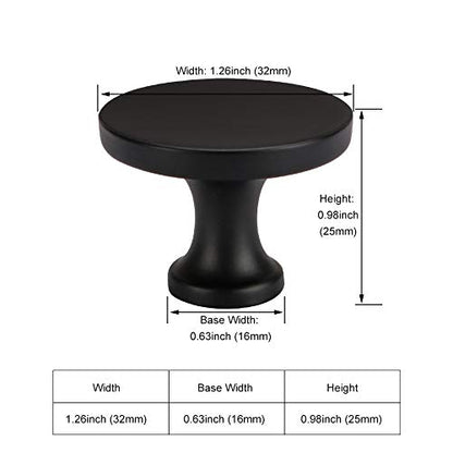 homdiy 5 Pack Matte Black Cabinet Knobs, Solid Zinc Alloy - color: Black, size: 5 Pack