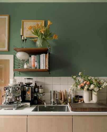 Dimoon 78.7''x17.7'' Green Peel and Stick Wallpaper Contact Paper Modern Self Adhesive Wall Paper Removable Renter Friendly Textured Solid Color Shelf Cabinet Vinyl Roll (78.7''x17.7'',Dark Green) - color: Dark Green, size: 17.7" x 78.7"