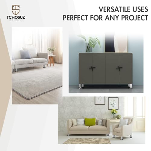 6 Inch Stainless Steel Tapered Furniture Legs Heavy Duty Set of 4 - color: Stainless Steel-silver, size: 6 inches