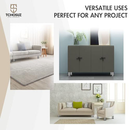 6 Inch Stainless Steel Tapered Furniture Legs Heavy Duty Set of 4 - color: Stainless Steel-silver, size: 6 inches