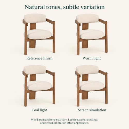 7-Piece Solid Wood Dining Chair Set with Large Kitchen Table, Walnut - color: Beige,dark Brown,walnut