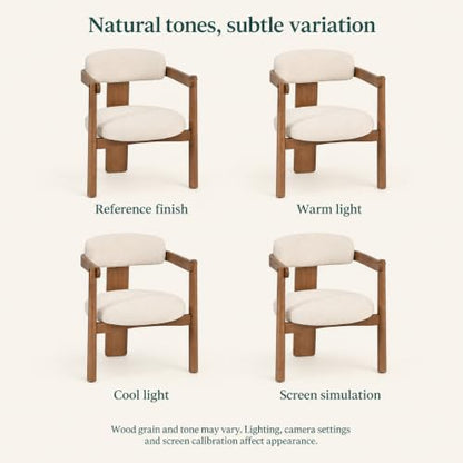 7-Piece Solid Wood Dining Chair Set with Large Kitchen Table, Walnut - color: Beige,dark Brown,walnut