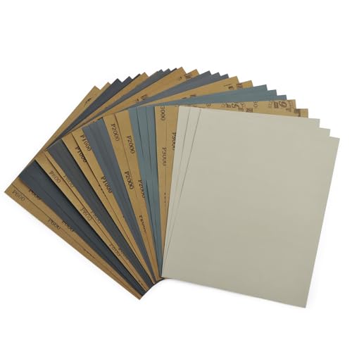 Sandpaper Assortment Grit 600 800 1000 2000 3000 25PCS, Wet Dry Sandpaper Sheets 9 x 11 Inch, Silicon Carbide Sand Paper for Wood Furniture Finishing, Metal Sanding, Automotive Polishing - style: Assorted Grit 600-3000