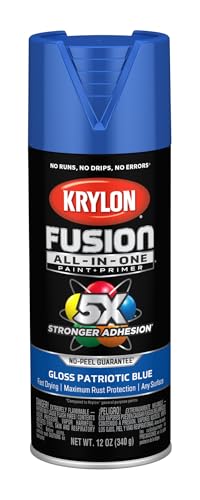 Krylon Fusion All-In-One Gloss Spray Paint & Primer, Patriotic Blue - 1 Each - color: Patriotic Blue, size: 1 Count (Pack of 1), style: Gloss