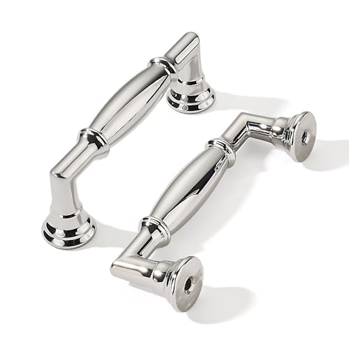 khtumeware 10 Pack 3-1/2 Inch(89mm) Polished Nickel Cabinet Pulls Heavy Duty Soild Cabinet Handles Kitchen Cabinet Hardware for Cupboard Drawer Handles - color: Polished Nickel, size: 3-1/2"(89mm)Hole Center