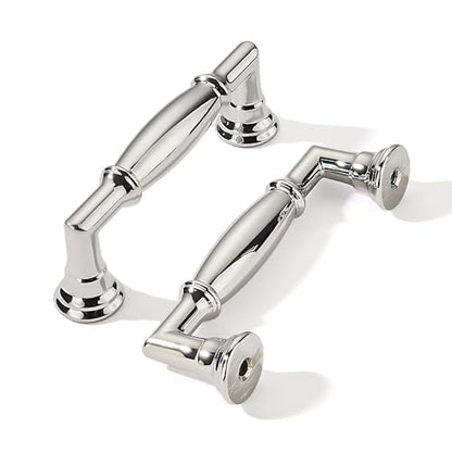 khtumeware 10 Pack 3-1/2 Inch(89mm) Polished Nickel Cabinet Pulls Heavy Duty Soild Cabinet Handles Kitchen Cabinet Hardware for Cupboard Drawer Handles - color: Polished Nickel, size: 3-1/2"(89mm)Hole Center