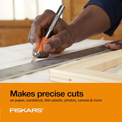 Fiskars 6" Detail Craft Knife, Exacto Hobby Utility Knife, Durable Aluminum