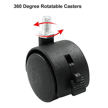 1.5 Inch Swivel Caster Wheels with Brake, M8 Threaded Stem, 4pcs - style: 1.5 Inch Stem with Brake