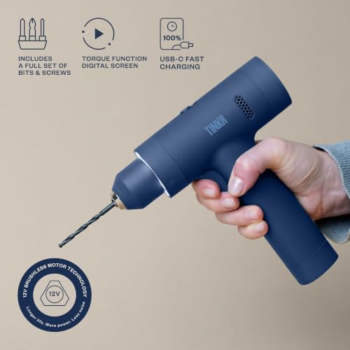 TINKR Cordless Brushless Drill 12V - Midnight Blue - color: Midnight Blue