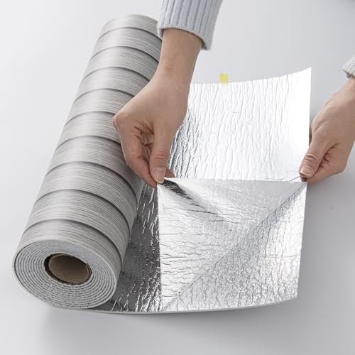 Haimin Wood Grain Slat Wall Panels Peel and Stick Faux Wood Thick Wallpaper - color: Light Gray