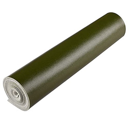 HGUAN Smooth Solid Color Olive Green Faux Leather 12"X53"(30cmX135cm),Faux Leather Sheets Roll Very Suitable for Making Crafts, Leather Earrings, Bows,Sewing (Olive Green) - color: Olive Green