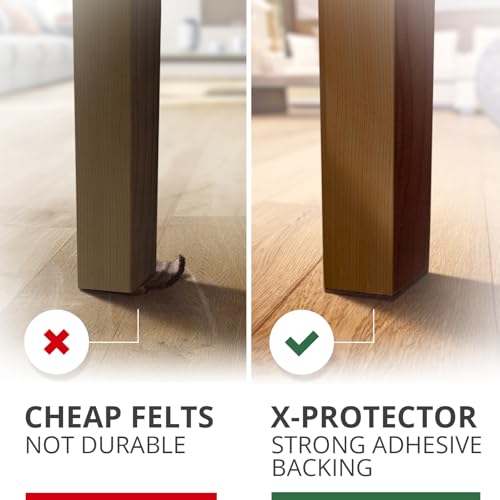 X-PROTECTOR Felt Furniture Pads - 12 PCS 3" - Felt Pads Floor Protectors - size: 3" 12 Brown, Square