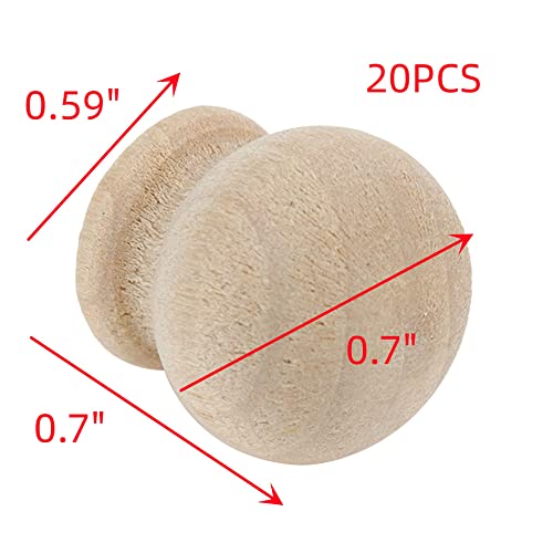 Oedema 20PCS Wooden Mini Furniture Knobs 0.7"×0.7" - style: Style 2,18*18mm,20pcs
