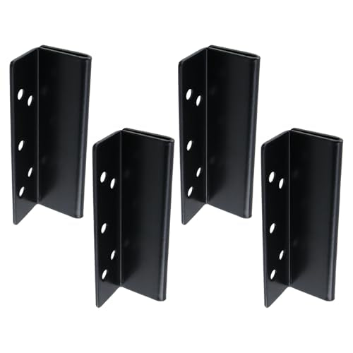 Bed Frame Post Double Hook Slot Brackets Attachment, 4 Pcs Iron Bed Hook Plates for Wooden Beds, Beds Rail Hardware Attachment Bracket, 3.9"x1.2"x1.2"(LxWxH) - size: 3.9"x1.2"x1.2"/99x30x30mm(LxWxH)