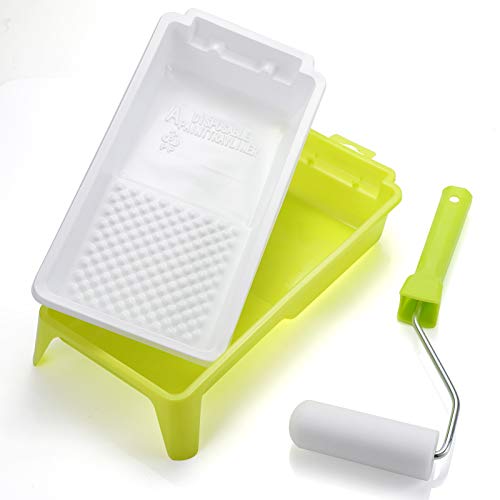 KUPOO 4" Foam Paint Roller Kit Mini Roller with Frame,Tray & Refills