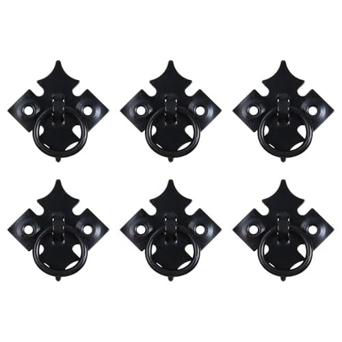 Vintage Antique Ring Pulls,Retro Black Four-Leaf Clover Drawer Pull Cabinet Handle Cupboard Closet Door Ring - style: Four-Leaf Ring Pull