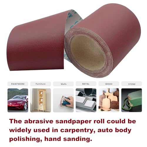 150 Grit Sandpaper Roll, 1 metre x 115 mm Aluminum Oxide Emery Cloth Abrasive Paper Roll for Metal Grinding, Wood Sanding, Furniture Finishing, Automotive Polishing - size: 1 Metre, style: 150 Grit