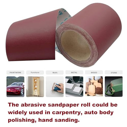 150 Grit Sandpaper Roll, 1 metre x 115 mm Aluminum Oxide Emery Cloth Abrasive Paper Roll for Metal Grinding, Wood Sanding, Furniture Finishing, Automotive Polishing - size: 1 Metre, style: 150 Grit