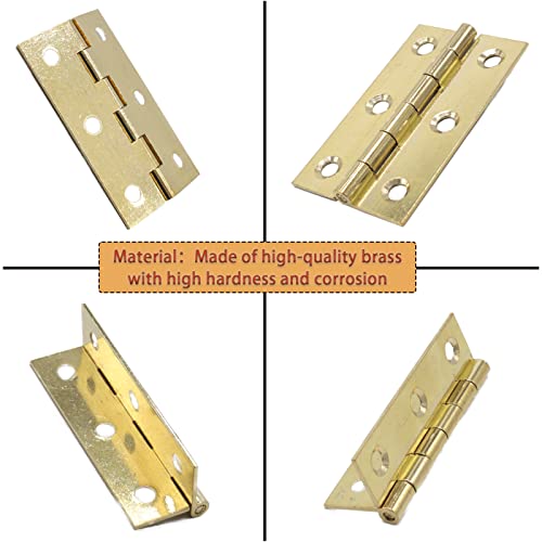 4 Pack Brass Cabinet Hinges 2 Inch for Furniture Drawer Doors - size: 2inch