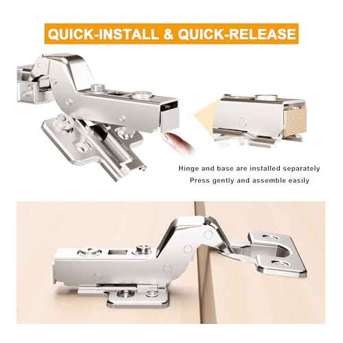 2-Pack Frameless Soft Close 40mm Cup Inset Cabinet Hinges - size: Inset