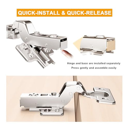 2-Pack Frameless Soft Close 40mm Cup Inset Cabinet Hinges - size: Inset