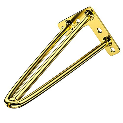 Osring 14 Inch Furniture Hairpin Legs Gold,1/2" Dia 3-Rods Metal Table Feet - color: Gold, size: 14 Inch