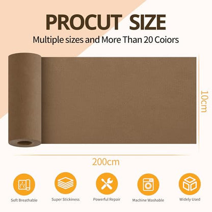 Fabric Repair Tape, 4"x79" Self-Adhesive Linen Repair Tape Patch Kit Brown - color: Brown, size: 4" x 79"