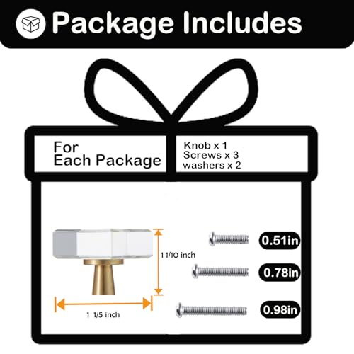 4 Pack Square Crystal Cabinet Knobs,1-1/4 Inch, Gold - color: Gold-4 pack, size: Square