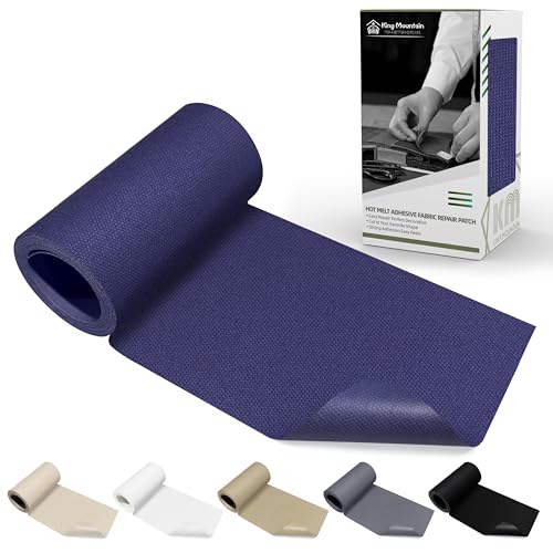 KING MOUNTAIN Canvas Iron on Patch,3"×60",Waterproof 100% Cotton Fabric Repair Patch,Used for Various Sofa,Tent,Clothes,Seats,Suitcases (Dark Blue) - color: Dark Blue Canvas, size: 3"x60"