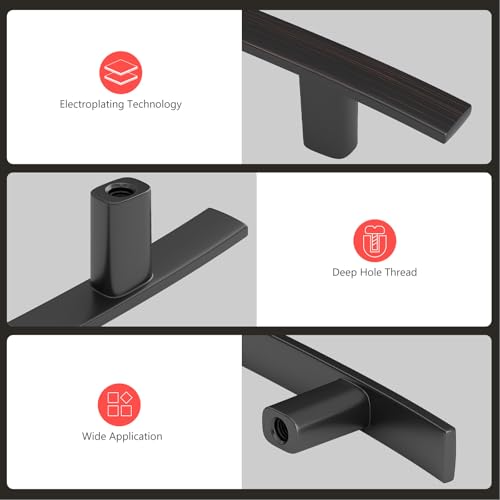 homdiy 5 Pack Oil Rubbed Bronze Cabinet Pulls, Solid Zinc Alloy, 5 Inch CC - color: Oil Rubbed Bronze, size: 5 Inch Hole Center