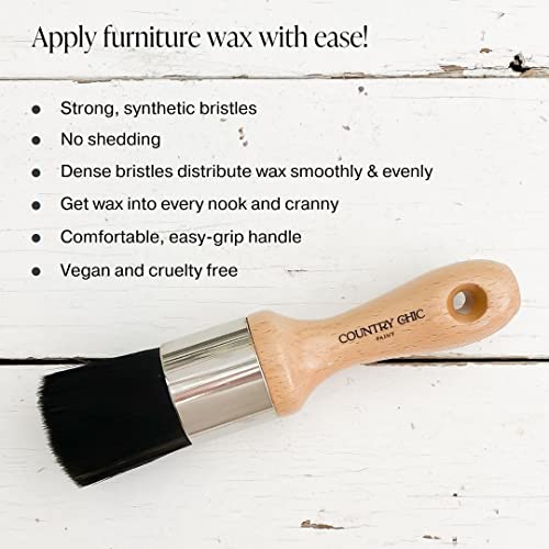 Furniture Wax [Clear] + Wax Brush Applicator Bundle - 100% Natural Sealant for Chalk Furniture Paint or Raw Wood, Light Protection, Easy to Apply, No Odor, Eco-Friendly