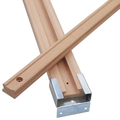 Wooden Drawer Slides 16 Inches Classic Wood Center Guide Track with Slide Glides (1 pcs) - size: 1 Piece