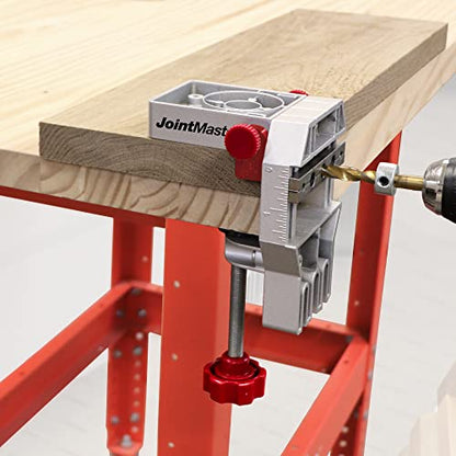 Milescraft 1334 Joint Master – Self-Clamping Aluminum Doweling Jig. Creates Edge, Corner, and Surface Joints. Includes Centering Spacers. For 1/4in, 5/16in, and 3/8in Dowel Pins