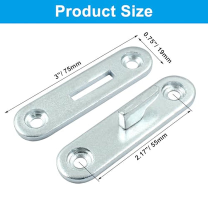 Hordion 4 Sets 3" Bed Rail Fasteners, Wood Bed Rail Fittings Furniture Bed Frame Hardware (Pack of 2) - size: 3 Inch (Pack of 2)