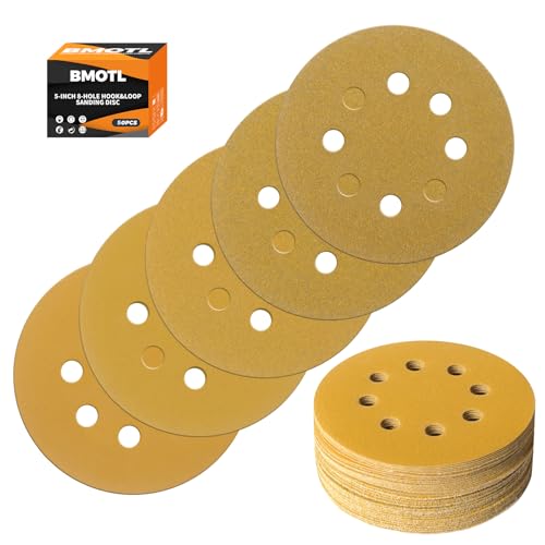 4 Pack Interface Pads + 50Pcs 5 Inch 8 Hole Hook & Loop Sanding Discs