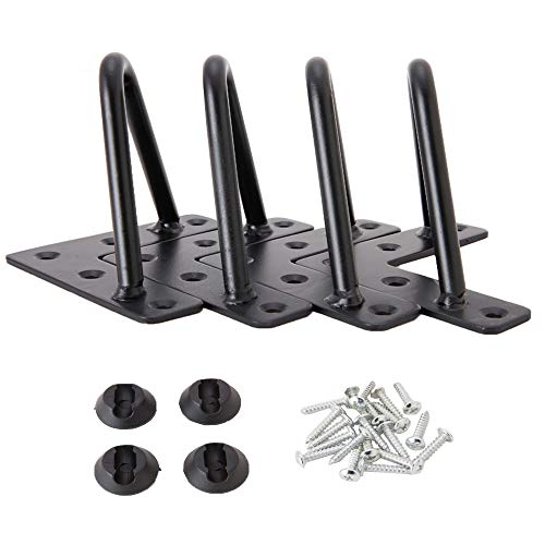 Osring 4 Inch Hairpin Legs 3/8" Dia 2 Rods, Black Furniture Table Feet 4pcs - color: Black, size: 4 Inch