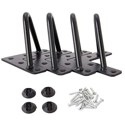 Osring 4 Inch Hairpin Legs 3/8" Dia 2 Rods, Black Furniture Table Feet 4pcs - color: Black, size: 4 Inch