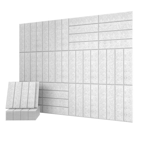 12 Pack Acoustic Panels, 11.8"x11.8" Sound Absorbing Wall Panel,Silver Grey - color: Silver Grey, size: 11.8" x 11.8"