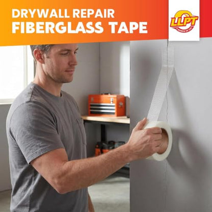 LLPT Drywall Repair Fiberglass Joint Tape, 6" x 100 Ft, White - size: 6” x 100Ft