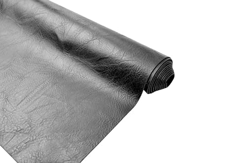 1 Yards 54" x 36" Black Faux Leather Fabric Distressed Bark Texture Soft Fake Leather Fabric by The Yard Black Upholstery Vinyl for Sofa Bags Chairs Car Seats DIY Crafts - color: Black (Bark Texture Soft), size: 1yard (54''x36'')