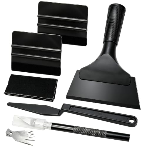 Black Window Tinting Vinyl Wrap Kit: Squeegee, Cutter, Film Tuck Tool