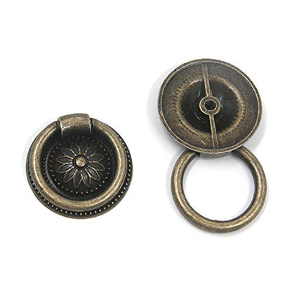 8Pcs Ring Pulls Circle Knobs for Cabinet (Bronze, 32mm/1-1/4 OD) - color: Bronze1.25