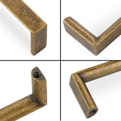 Antique Brass Kitchen Cabinet Pulls 3 Inch 10 Pack - color: Antique Brass, size: 3'' Hole Center(76mm)