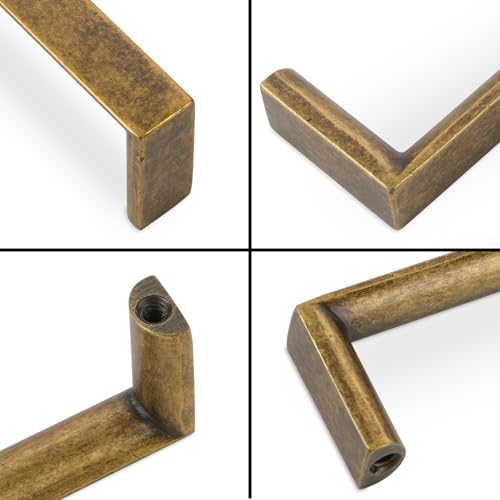 Antique Brass Kitchen Cabinet Pulls 6-1/4 Inch 10 Pack - color: Antique Brass, size: 6-1/4'' Hole Center(160mm)