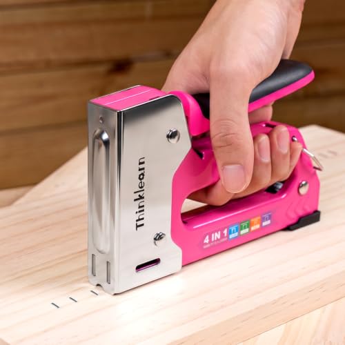 Heavy Duty Upholstery Staple Gun with 4000 Staples - color: Pink