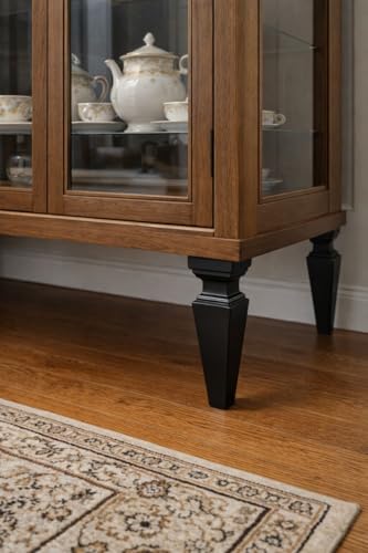 8 Inch Square Solid Wood Beech Replacement Furniture Legs, Set of 4, Wooden Feet Mid Century Modern, Unfinished Legs for Sofa, Couch, Armchair, Ottoman, Cabinet, TV Stand, Dresser - size: 8" / 20cm