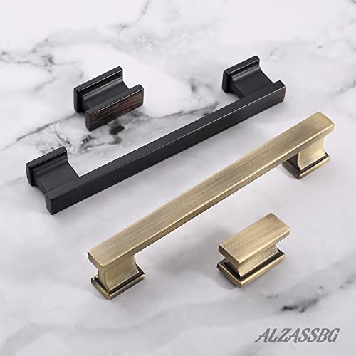 Alzassbg 3-3/4" Brushed Antique Brass Cabinet Pulls 10 Pack, AL3061AB - color: Brushed Antique Brass, size: 3-3/4" Hole Center
