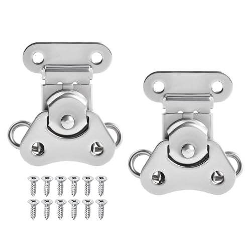 2 Pcs Spring Butterfly Twist Latch, Silver, 304 SS, 1.57" X 1.86" - size: Stainless Steel with Spring