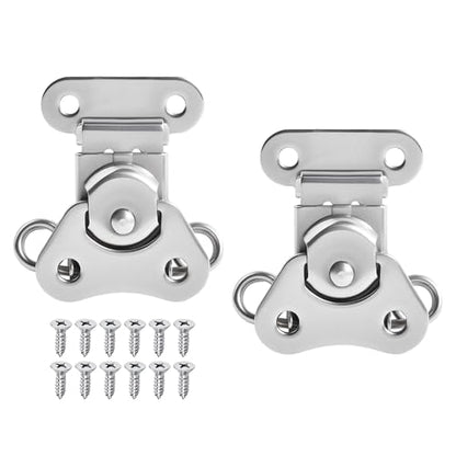 2 Pcs Spring Butterfly Twist Latch, Silver, 304 SS, 1.57" X 1.86" - size: Stainless Steel with Spring